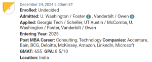 MBA applicant who is deciding between Washington / Foster and Vanderbilt / Owen.