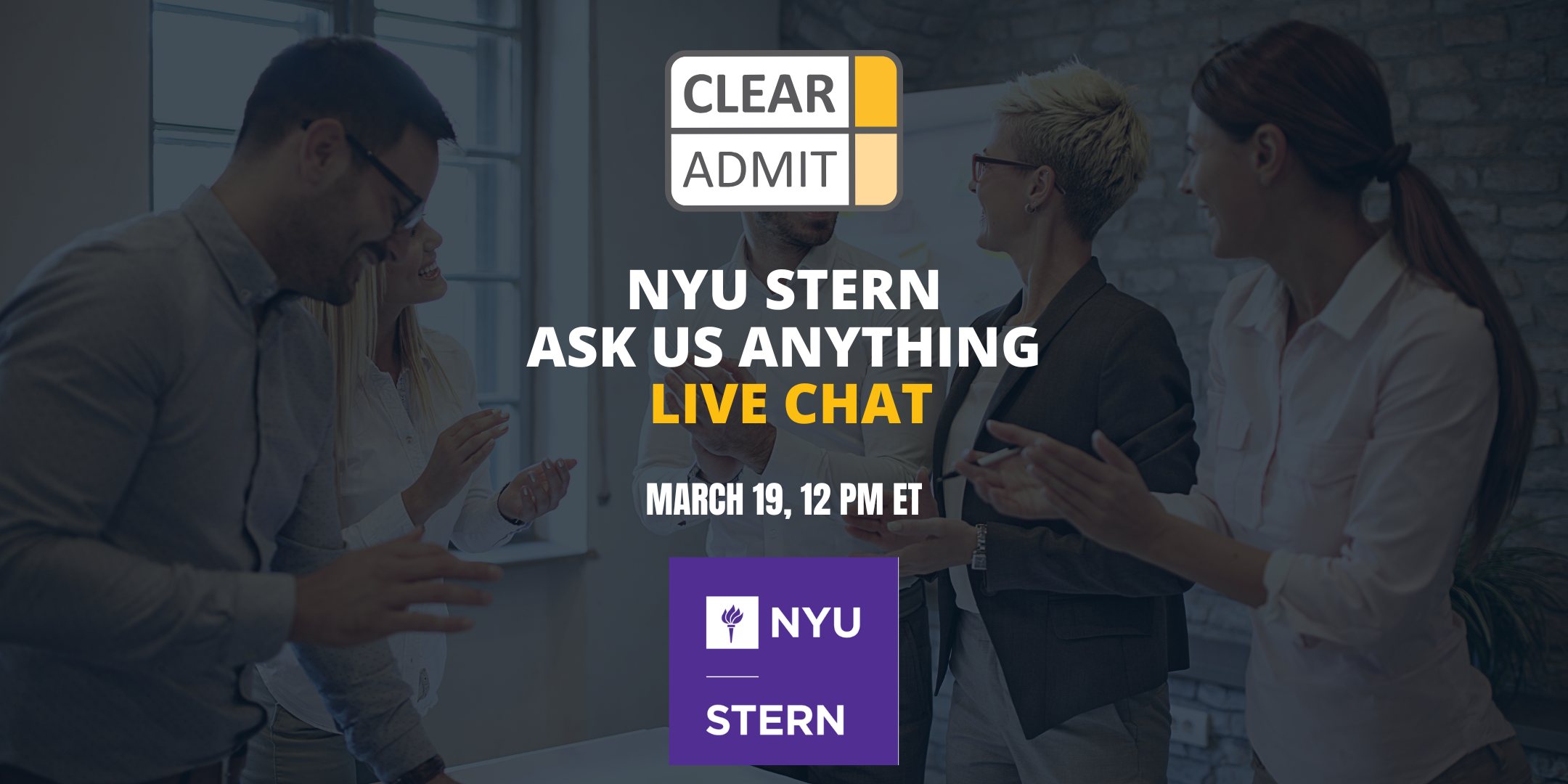 Image for Upcoming: Ask Us Anything! Live Chat with an NYU Stern Admissions Officer and a Current Student!